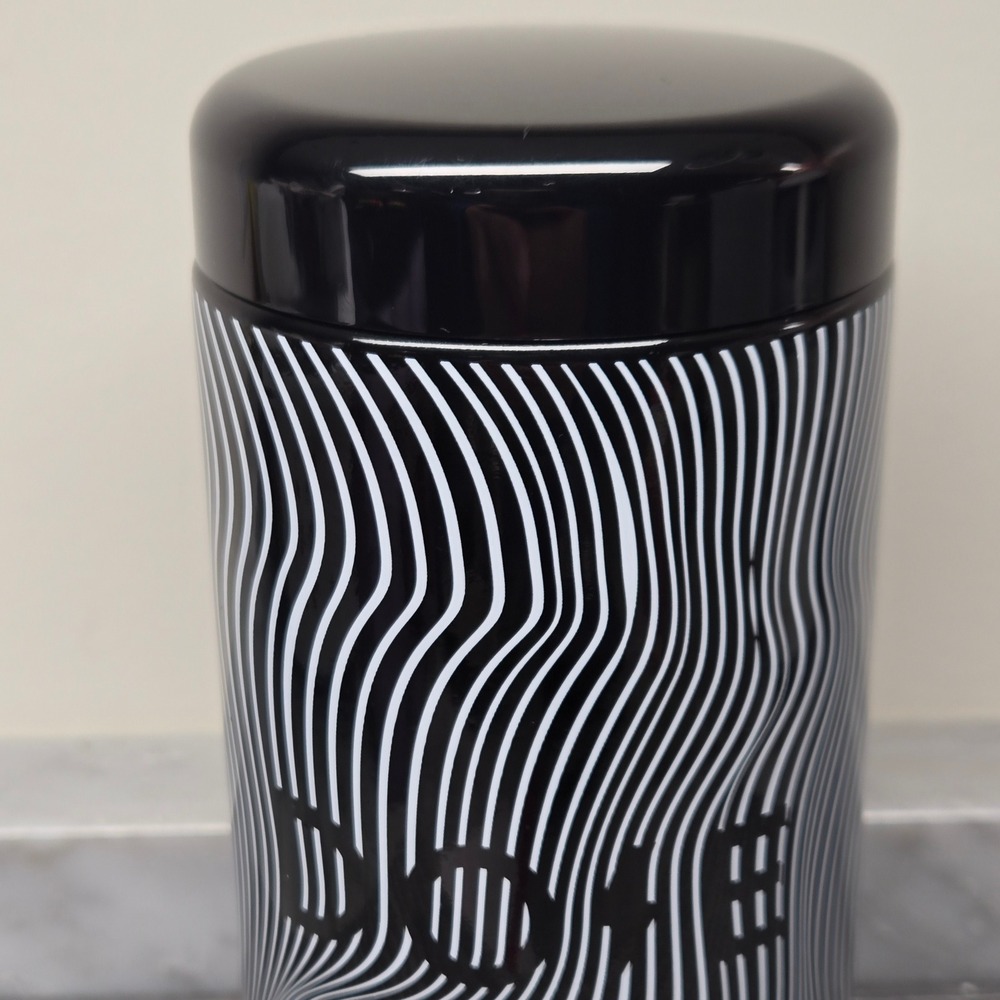 Everyday Dose Mushroom Coffee UV Glass Jar Black White Wavy Storage Canister - Picture 3 of 11